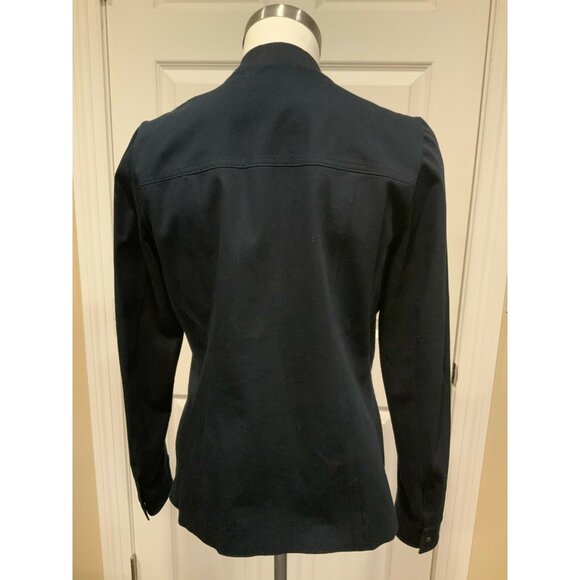 T Tahari Navy Blue Zip-Up Jacket W/ Pockets & Exposed Zipper, Size 8 (US) - Picture 6 of 9